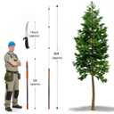 Karveden 26FT Reach Manual Pole Saws for Tree Trimming with 5-20FT Telescoping Extension Pole, Anti-slip Handle, Manual Pruning Pole Saw with 19" 3X Detachable Saw for Forestry, Yard, Garden, Patios