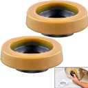 Toilet Wax Ring 2 Pack, Thick Toilet Bowl Wax Seal with Polyethylene Flange, Toilet Gasket Ring Fits 3-Inch or 4-Inch Waste Lines