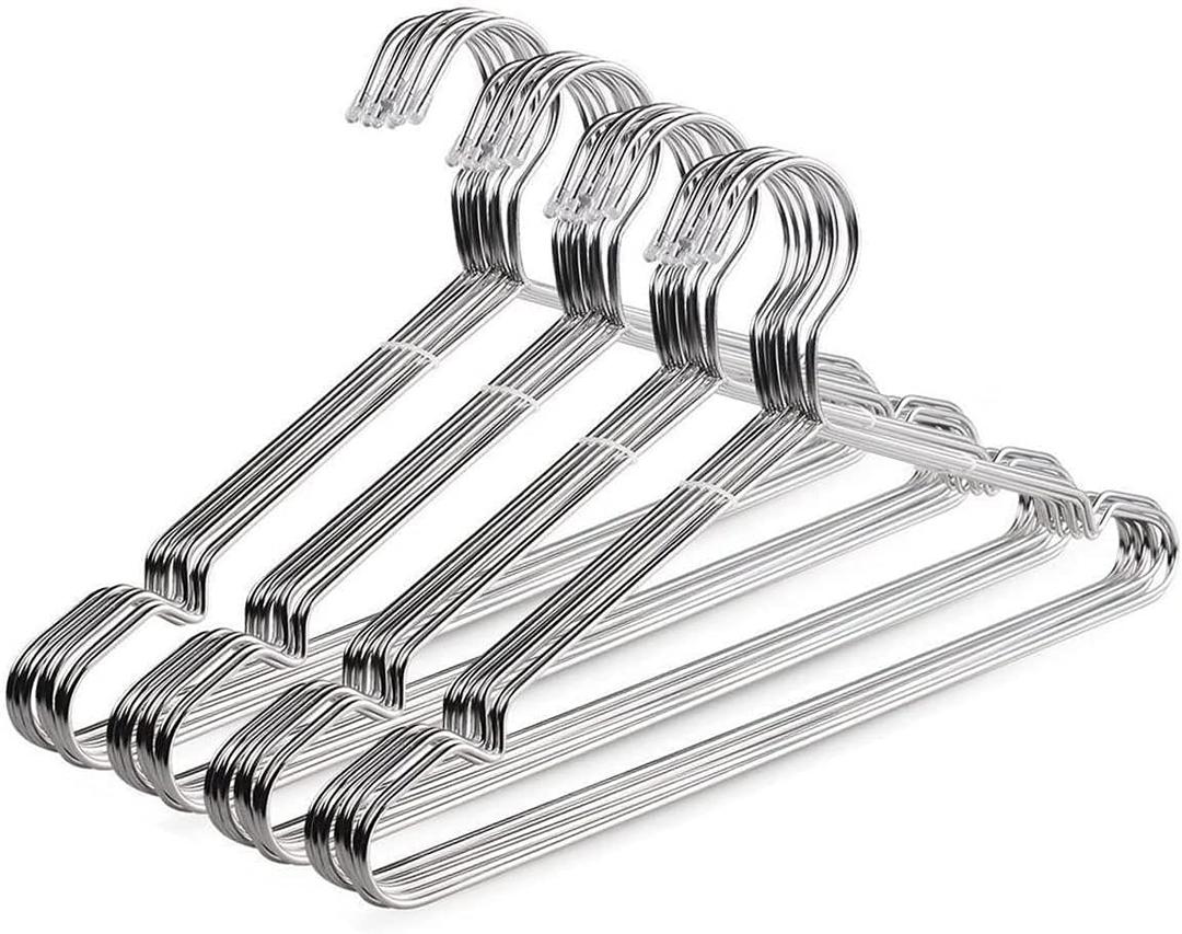 TIMMY Wire Hangers 40 Pack Stainless Steel Strong Metal Coat Hanger Clothes 16.5 Inch. (Sliver)