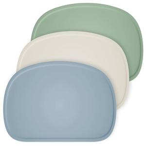 Cuddle Campus Set of 3 Silicone Placemats with Raised Edges for Kids,Toddlers,Babies, Non-Slip Dinning Table Mat, Baby Eating Mat, Food Mat Set 1