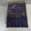 Velvet Christmas Ball Ornaments Set - 12 Pcs 3.1" Large Hanging Balls Navy Blue with 3 Textures|Smooth Diamond Pleated|Shatterproof Luxury Decor for Xmas Tree Holiday Home Party & Seasonal Decorations