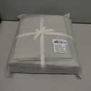 Cooling Queen Duvet Cover Set 3 Pieces-100% Washed Cotton Linen Like Textured Ultra Soft Comfy Bedding with Zipper Closure,Includes 1 Duvet Cover & 2 Pillow Shams(Beige Grey,Queen 90"x90")