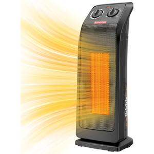 ECOWELL Space Heater for Indoor Use, 1500W Fast Heating Ceramic Electric Heater with Thermostat, 18" Small Space Heater, 3 Modes, Tip-Over Protection,Portable Heater for Home Office Bedroom, EHT180