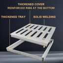 Stainless Steel Drain Grate Covers Outdoor, Large Square Drain Grate and Frame, Catch Basin Drain Cover for Driveway, Pavement, Concrete, Yard(10x10inch)