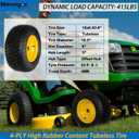 16x6.50-8 Tubeless Tire and Wheel, 4 Ply 16x6.5-8" Lawn Mower Tires with 3/4" Bearings with Extra 5/8" Bearings and 1" Bushings, 3"-5.8" Offset Hub, Fit Riding Mower and Garden Tractor Front Wheels