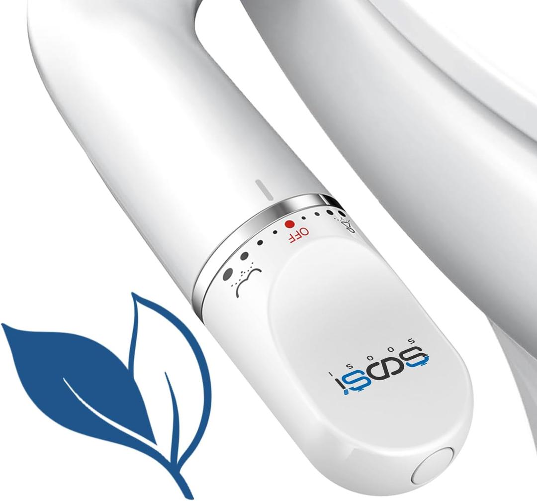 Ultra-Slim Bidet Attachment for Toilet Dual Nozzles Feminine & Rear Wash Bidet Toilet Seat Attachment Non Electric Self Cleaning Fresh Cold Water Toilet Bidets Spray Jet Easy Install (Silver)