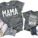 Mom and Son Matching Outfits Mama and Mama's Litter Man Print Shirts Cute Mom and Son Mothers Gifts (T, 18-24 Months)