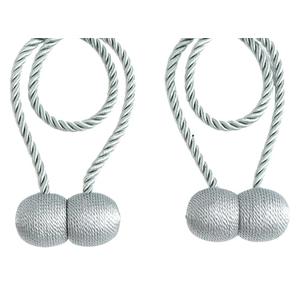 Curtain Tiebacks Pack of 2 Magnetic Curtain Buckles Polyester Curtain Fixers Suitable for Living Room and Bedroom Gray Blue