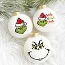 4Pack 30 Pcs Christmas Face Decal Stickers for Crafts Small 3 Inch Rub on Transfers UV Vinyl Faces Eyes Pitcher Decals for Ornaments Glass Drinking Cups Wood Decorations Balls Party Supplies (hoho30)