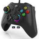 UGAME Wired Controller for Xbox Series X|S, Black Gamepad works with Xbox One/PS4/Switch/PC with RGB Lighting, Turbo, Back Paddles