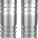 Stainless Steel 1-1/4" to 1-1/4" Hose Barb Fittings Splicer Mender Round Union Coupler Adapter Splicer Mender Union Air Water Fuel (Pack of 2)