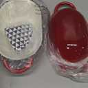 2 QT Oval Dutch Oven for Bread Baking, Enamelled Cast Iron Bread Oven for Sourdough, Sourdough Loaf Pan with Lid, Heavy-Duty Non Stick Bread Pan for Homemade Bread Baking, Red