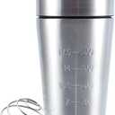 VALESKA 20-Ounce Stainless Steel Protein Shaker Bottle With Wire Whisk - BPA Free, Leak-Proof, Dishwasher Safe, Perfect for Gym Workout (Classic silver)