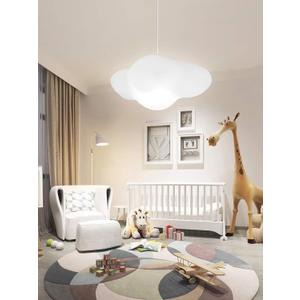 Hanging Cloud Light Kids Room Light Fixture Modern Cloud Chandelier Bedroom Ceiling Light Fixtures for Children Room Living Room RGB LED Light Bulb Included Color Changing with Remote Control, White 