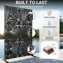 Metal Privacy Screen Outdoor 72in Decorative Laser Cut Steel Garden Divider Panel with Tropical Leaf Design, Weatherproof Freestanding Modern Privacy Fence for Patio, Deck, Backyard & Balcony