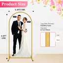 6.6 ft Metal Arch Backdrop Stand, Gold Wedding Arch Stand with Ground Nails, Balloon Arched Backdrop for Wedding, Baby Shower, Birthday Party, Photography, Garden Floral, Ceremony Decor