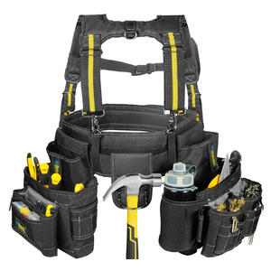 MegaFlint Tool Belt Suspenders Tool Vest Ultra AntiWear Tool Belt 20Pocket Pro Framer's Combo Apron Tool Belt and Yokestyle Suspenders1200D for Men