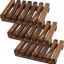 3 Pcs Natural Wooden Soap Dish Holder for Shower, Self Draining Soap Tray for Bathroom, Extend Soaps Life and Keep Dry