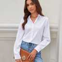 siliteelon Button Down Shirts for Women Wrinkle Resistance Dress Shirts for Women Long Sleeve Work Formal Office Blouses Tops (4X-Large, White)