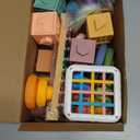 Montessori Baby Toy Sorting Stacking Learning Toys Wooden Building Blocks, Xylophone Musical, Infant Teethers Toys for Baby, 6 in 1 Toy Birthday Gifts for Toddlers