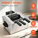 Pukomc Deep Fryer With Basket 4.5L Adjustable Temp,Removable Oil Container