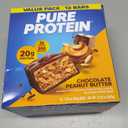 Pure Protein Chocolate Peanut Butter Protein Bars 20g Protein, 3g Sugar, 190 Calories (12 count) Low Sugar* High Protein Snack - Gluten Free - Perfect for a Healthy Snack (EXP 05/06/27)