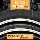 2-Pack 16 Kids Bike Tire, 16x1.95 inch BMX Heavy Duty Bike Tire, Puncture-Resistant Bicycle Tire, 16"/20" Inner Tubes Schrader Valve, Compatible with Child, Tricycle, Cruiser Bike