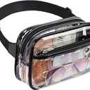 Clear Fanny Pack Stadium Approved - Packism Clear Belt Bag for Women Men Transparent Waist Bag with Adjustable Strap for Concerts, Sporting Events - Black, Pack of 5