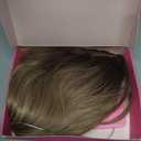 PANEWAY 16Inch Wavy Curly Brown Blonde Hair Topper with Dark Root - Clip In Hair Topper for Women