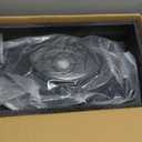 25 Inch Stone Resin Bathroom Sink with High Arc Faucet and Pop-Up Drain Combo,Leaf Shaped Vessel Sink Above Counter Modern Bathroom Vessel Sink Bowl (Black)