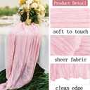 6 Pack Light Pink Cheesecloth Table Runner 20 x 120 inch Gauze Table Runners 10 FT Long,Semi Sheer Boho Cheese Cloth Fabric Table Runner Bulk for Wedding,Party,Baby Shower,Bridal Shower Decoration