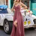VOUIAO Women's 2026 Elegant Formal Gown Summer Long Prom Dress Wedding Bridesmaid Guest Evening Party Cocktail Maxi Dress Lotus Root Powder M