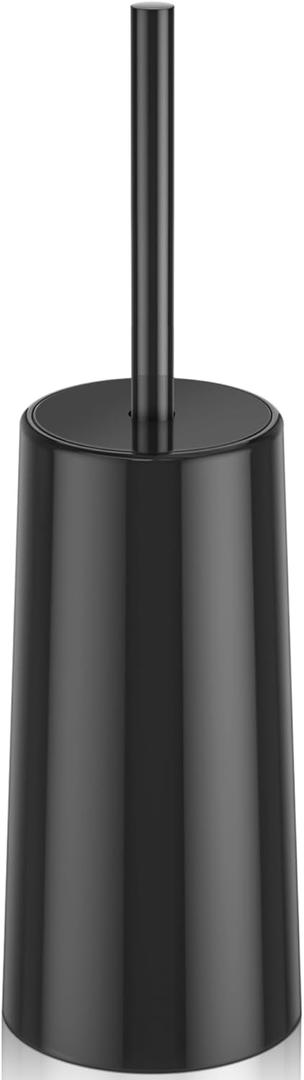 Toilet Brush and Holder, Toilet Brush Stainless Steel, Toilet Bowl Brush for Bathroom Toilet-Ergonomic, Elegant,Durable (Black)