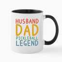 Husband Dad Pickleball Legend - 11oz White Ceramic Coffee Cup,Funny Pickleball Gift for Husband & Dad from Wife Kids - Father's Day, Birthday Anniversary Novelty Gift