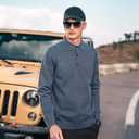 Men's Polo Sweater Fashion Collar Casual Sweater (Blue, L)
