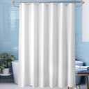 Titanker Waterproof Fabric Shower Curtain Liner Washable, 72x76 Inches, Cloth Shower Liner with Magnets, White Shower Liner Soft Fabric, Lightweight Shower Curtain Liner