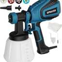 Paint Sprayer, 700W HVLP Spray Gun with Cleaning & Blowing Joints, 4 Nozzles and 3 Patterns, Easy to Clean, for Furniture, Cabinets, Fence, Walls, Door, Garden Chairs etc. VF803 Blue