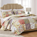Greenland Home Blooming Prairie 100% Cotton Authentic Patchwork Reversible Quilt Set, King/California King (3 Piece), Multicolor/Assorted