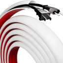 39" Silicone Cord Hider for 2-3 Cords, Flexible Side-Opening Self-Adhesive Cord Covers for Wires on Wall Mount TV, Easier Setup for Home Office Cable Management Wire Hider, 1.1" W x 0.6" H, White