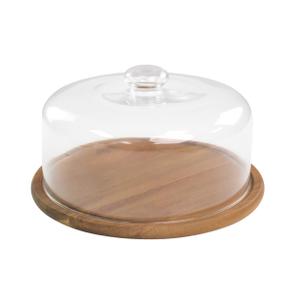 10.2''Glass Dessert Dome with Base, 11.8"Decorative Cake Tray with Glass Dome Cover, Cake Fruit Display Server Tray for Kitchen, Birthday, Weddings, Appetizer Dessert & Cheese Serving Platter