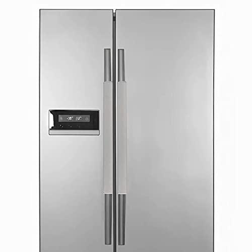 JHHSYU Refrigerator Door Handle Covers,Protector Decor for Kitchen Appliance.Keep Clean from Smudges, Food Stains.Handmade Perfect for Fridge,Ovens, Dishwashers (Grey)