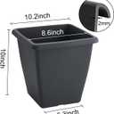 RooTrimmer 8 Pack 10 Inch Tall Square Planter Without Saucers Black