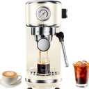Atatix 20 Bar Espresso Machine with Milk Frother, Compact Espresso Maker, Stainless Steel Coffee Machine with Precise Temp Control & 44oz Removable Water Tank for Latte, Cappuccino, Creamy White