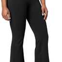 Colorfulkoala Women's Dreamlux Workout Flare Leggings High Waisted Wide Leg Bootcut Yoga Pants 29.5" / 31.5" Inseam (Medium, Black)