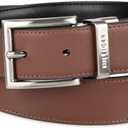 Tommy Hilfiger Men's Reversible Leather Belt, 2‑in‑1 Design for Dress Or Casual Wear (Brown)