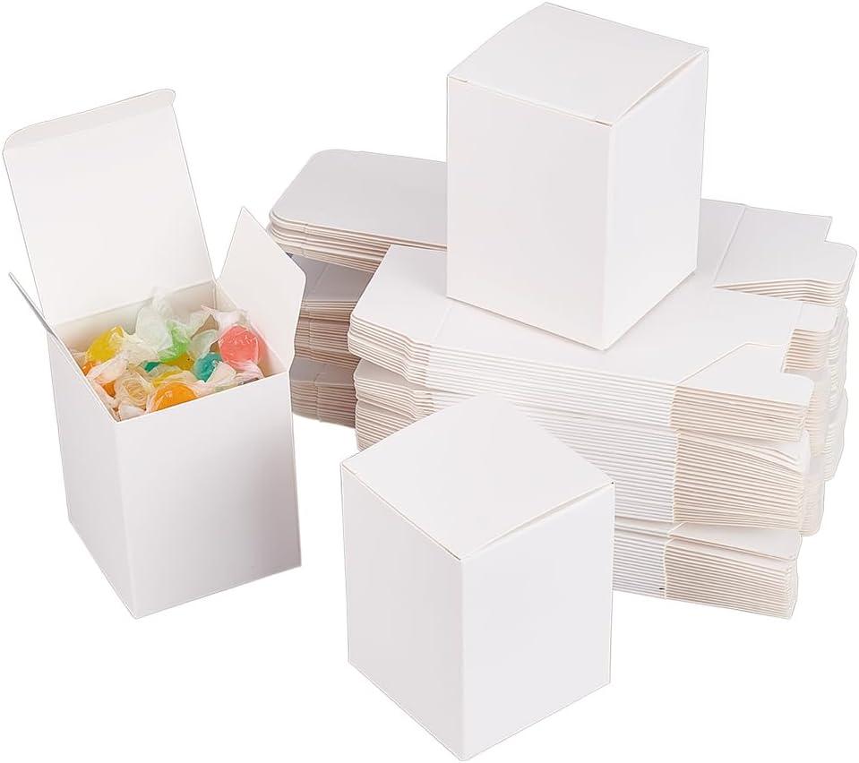 BENECREAT 60PCS Gift Boxes White Paper Party Favor Boxes 2.5x2.5x3 with Lids for Wedding Party Favors, Mother's Day Festival Gift Wrapping (1 Count, Pack of 60)