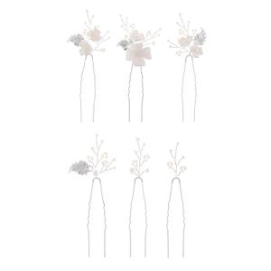 SELFCLOUD Handmade Pearl Bridal Wedding Hair Pins 4Pcs White Flower Gold Leaf Pearls Clips Bridal Hair Accessories for Women Brides Bridesmaid