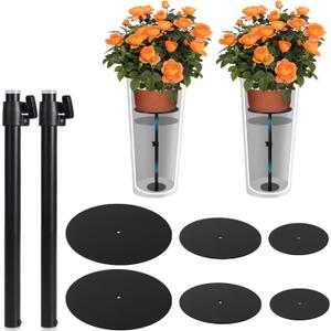 Adjustable Plant Risers for Inside Pots, 17-31" Rise Planter Insert Filler for Large Pots, Plant Lift Inserts Pot Risers for Indoor Outdoor Tall Taper Planter Container (6" 8" 10" Base Top, Set of 2)