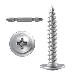 (250 pcs)#81" Phillips Truss Head Wood Screws Stainless Steel 410 Quick Metal Self Tapping (Silver)