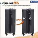 Expandable Luggage Sets 5 Piece,Suitcases with Detachable Wheels,ABS Hard Case Luggage with TSA Lock Spinner Wheels,Carry On Luggage Set